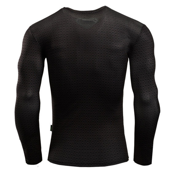 superman long sleeve compression shirt dri fit running shirt for man black