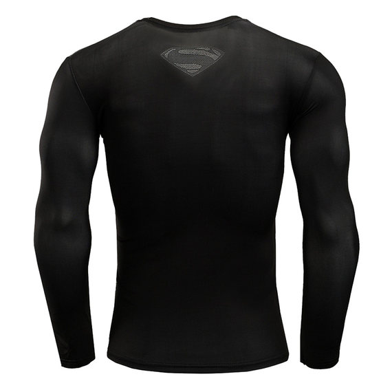 Long Sleeve Black Superman Compression Shirt
