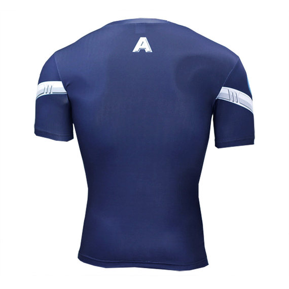 short sleeve captain america superhero compression shirts for men
