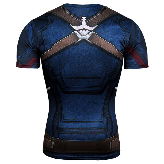 Marvel short sleeve captain america compression shirt infinity war