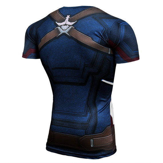infinity war captain america compression workouts shirt short sleeve
