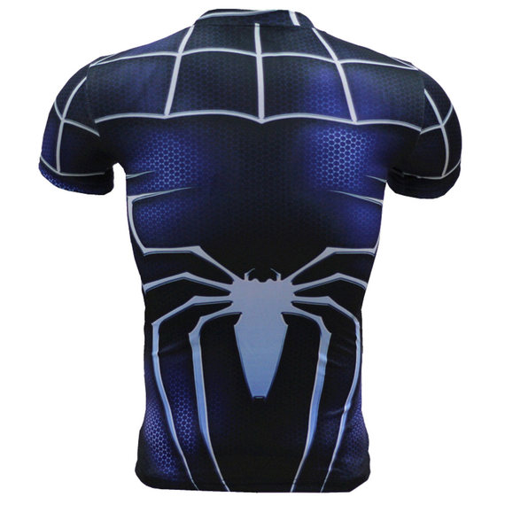 mens short sleeve spiderman compression shirt Marvel