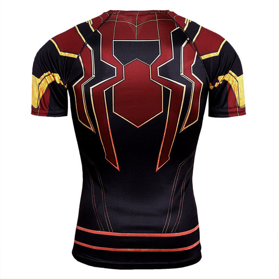 spider man infinity war t shirt short sleeve superhero compression shirt red