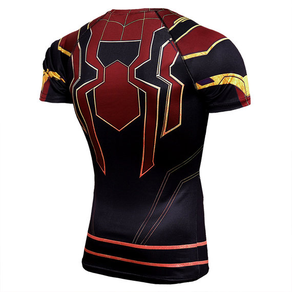 red spider man superhero workouts shirt for running