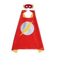 flash costume for kids superhero cape and mask set,party favor,cosplay - double layer,Red