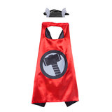 thor costume cosplay for kids superhero cape and mask set,double layer,Red