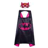 batman superhero cape and mask for kids cosplay costume,double layer,Rose