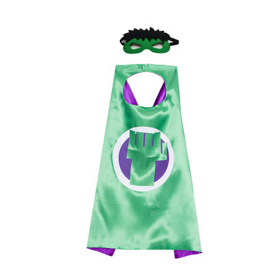 hulk costume kids superhero cape and mask set,double layer,green