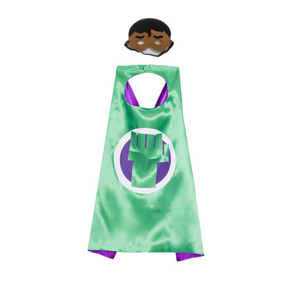 incredible hulk cosume for childrens superhero cape and mask,double layer,green