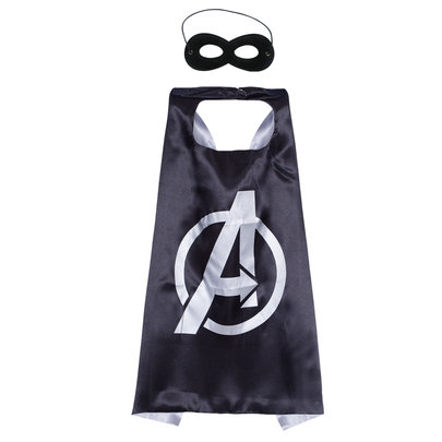 avenger superheroes cape and mask for kids,double layer,black
