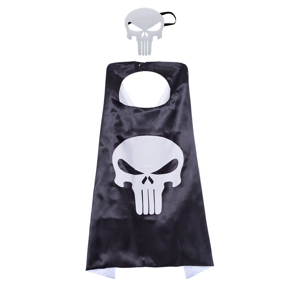 Superhero Punisher Capes and Masks Set Kids Dry Dress Up