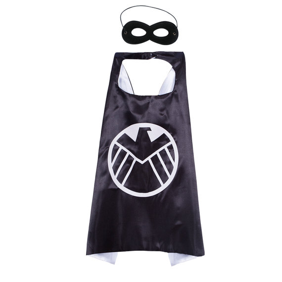 Marvel Legends Captain America Shield Superhero cape and mask set for children,double layer,Black