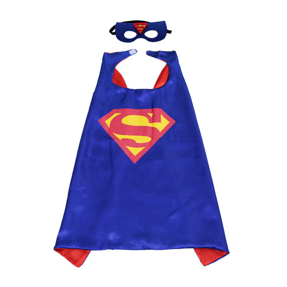 Superman cape and mask for kids,double layer,Blue