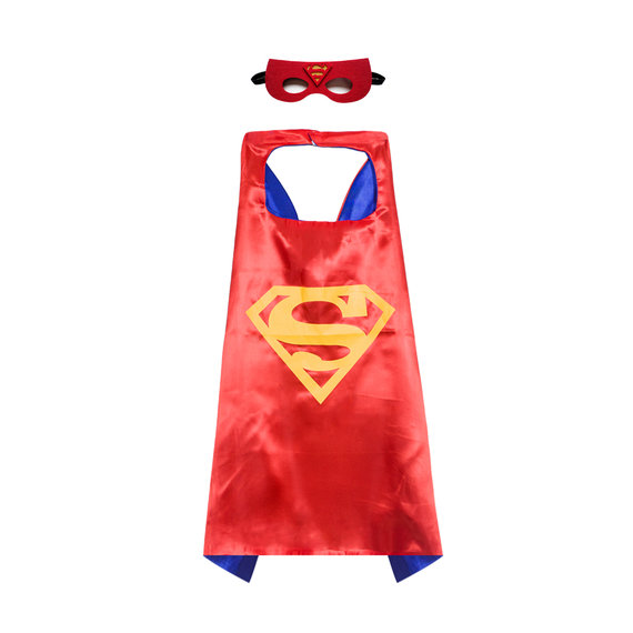 classic superman cape and felt mask set for childrens,double layer,Red