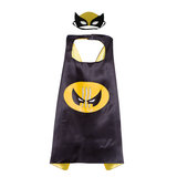 x man superhero cape and felt mask set for children,double layer,Black