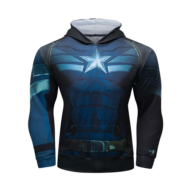 Captain America Hooded T Shirt Casual Pullover Hoodie - PKAWAY