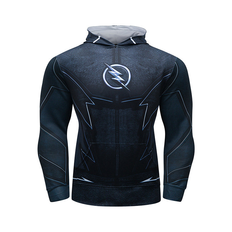 Black Flash Hooded T Shirt Casual Pullover Hoodie