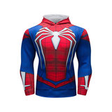 superhero spiderman hoodie marvel long sleeve pull over hooded t shirt