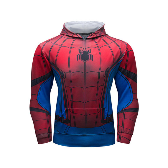 cool spider man hoodie sweatshirt long sleeve hooded shirt cosplay costume Red