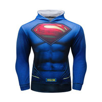 superman pullover hoodie long sleeve hooded t shirt blue