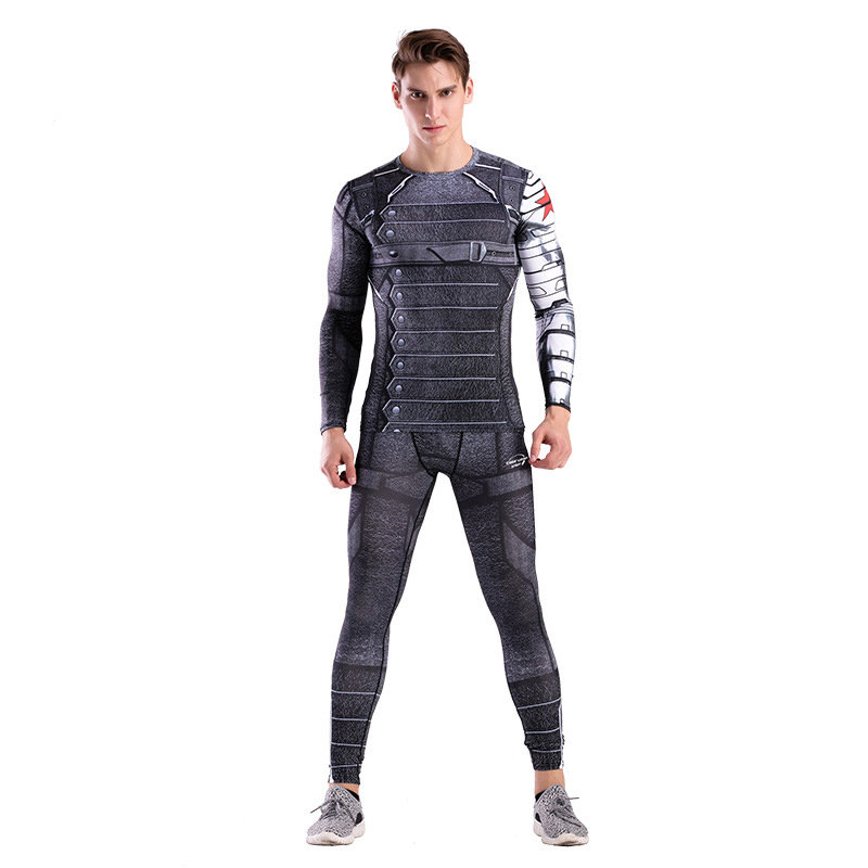 Dri-fit Winter Soldier Shirt Compression Workouts Pant