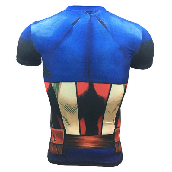 dri fit captain america workout shirt superhero compression tee