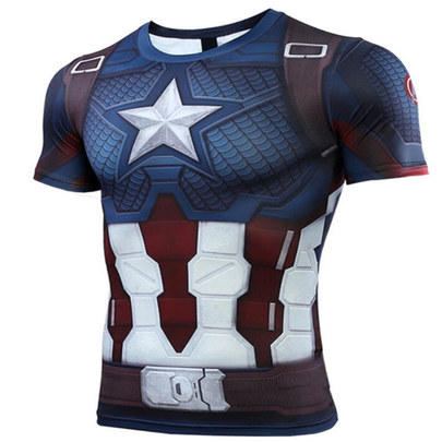 Avengers Endgame captain america dri fit shirt short sleeve compression workouts tee