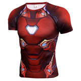 tony stark iron man compression shirt short sleeve graphic Tee