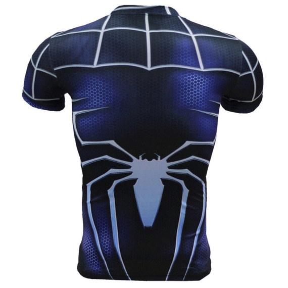 spiderman polyester shirt short sleeve graphic crewneck