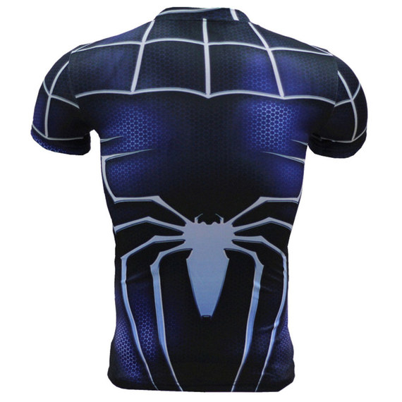 spiderman polyester shirt short sleeve graphic crewneck