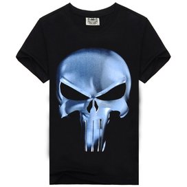 short sleeve punisher gym shirt mens graphic Tee black