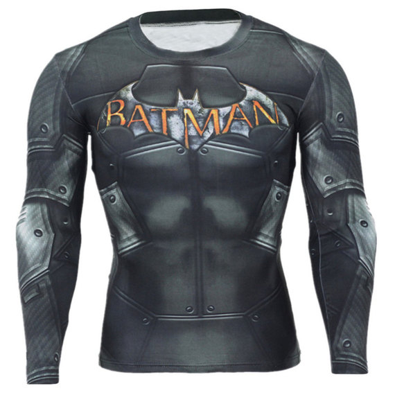 female batman costume long sleeve dri fit compression t shirt
