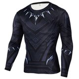 long sleeve super heros shirt black panther costumes for halloween