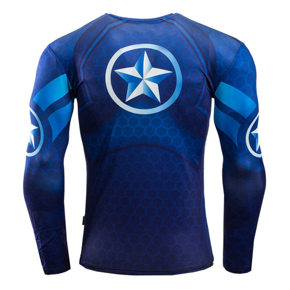 long sleeve captain america graphic tee cool running tee