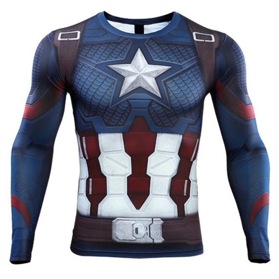 Marvel Avengers Endgame Captain America graphic tee long sleeve superhero tee