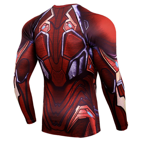 long sleeve best men's compression shirt iron man print tee