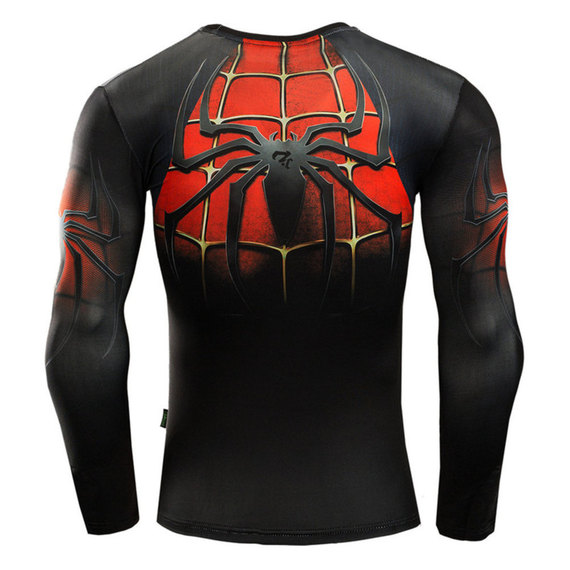 marvel spiderman costume shirt long sleeve gym tee top
