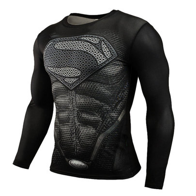 superman running shirt long sleeve marvel print tee