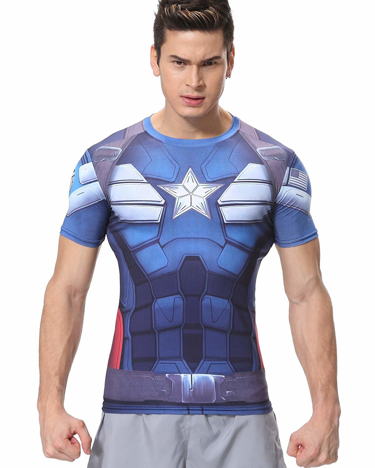 Captain America Shield Navy Blue T Shirt