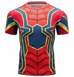 short sleeve spiderman workouts tee shirt for boys