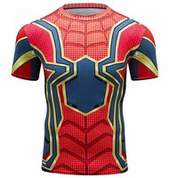 short sleeve spiderman workouts tee shirt for boys