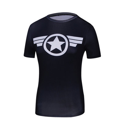 captain america classic costume shirt short sleeve quick dry tee