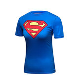 short sleeve superman compression shirt for girls