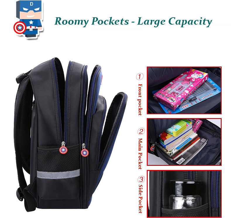large capacity captain america shiled packback school bag for kids