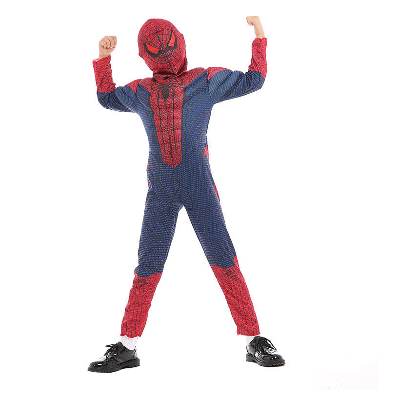 Classic Spider-Man Costume Superhero for Kids Boys Toddlers Includes  Jumpsuit & Breathable Hooded Mask 100% Polyester Outfit Pretend Play Dress  Up for