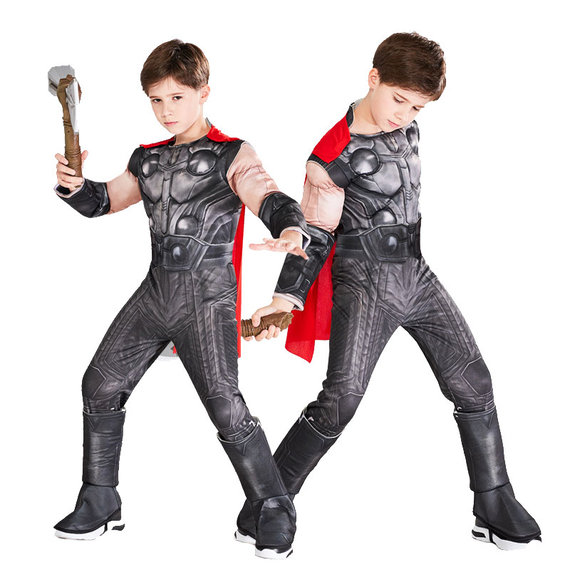 Boys Thor Halloween Costume Muscle Jumpsuit