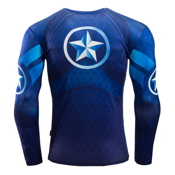 long sleeve captain america costume shirt mens