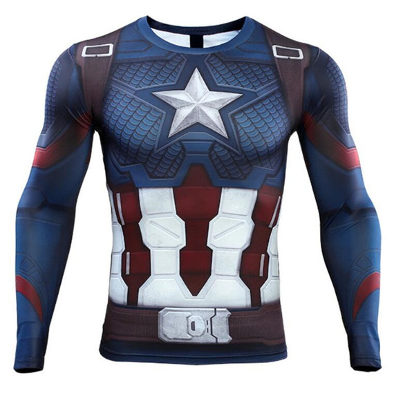 long sleeve captain america compression shirts