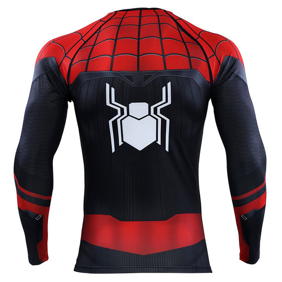 long sleeve spiderman workout shirt