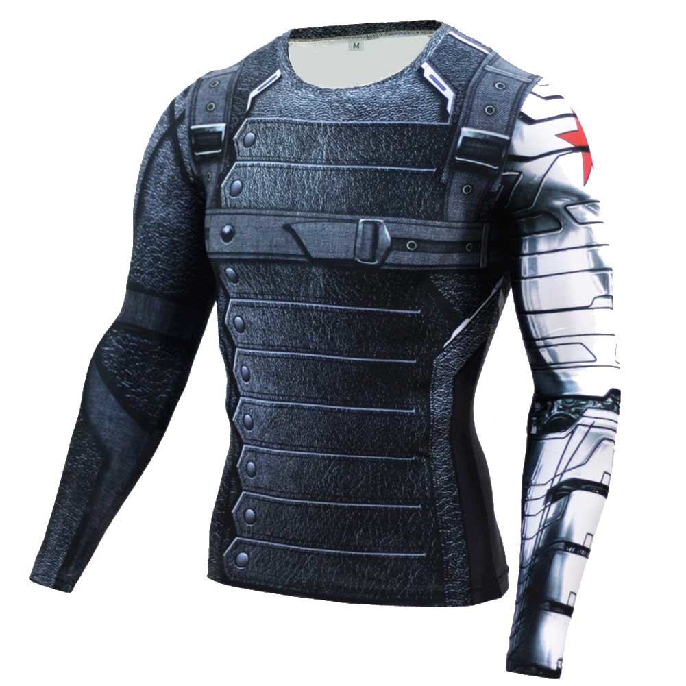Winter Soldier T Shirt Marvel Superhero Compression T Shirt For Mens